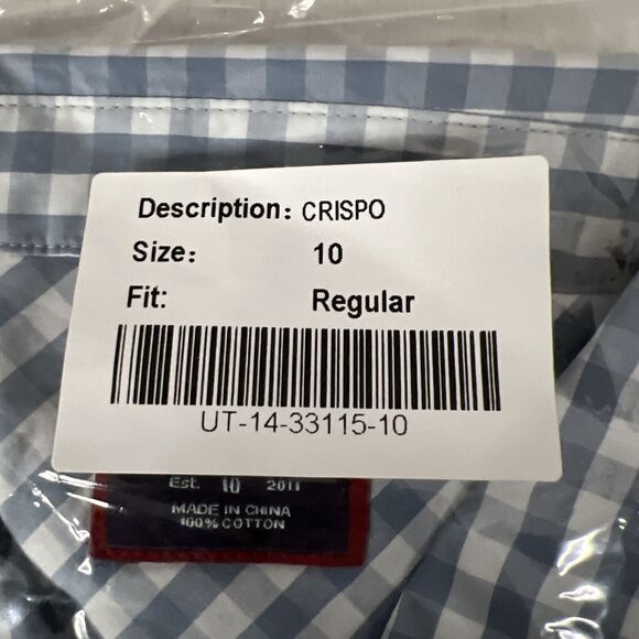 Untuckit Shirt Womens 10 Crispo Blue Checker Button Up Pocket Long Sleeve Top - Picture 11 of 12